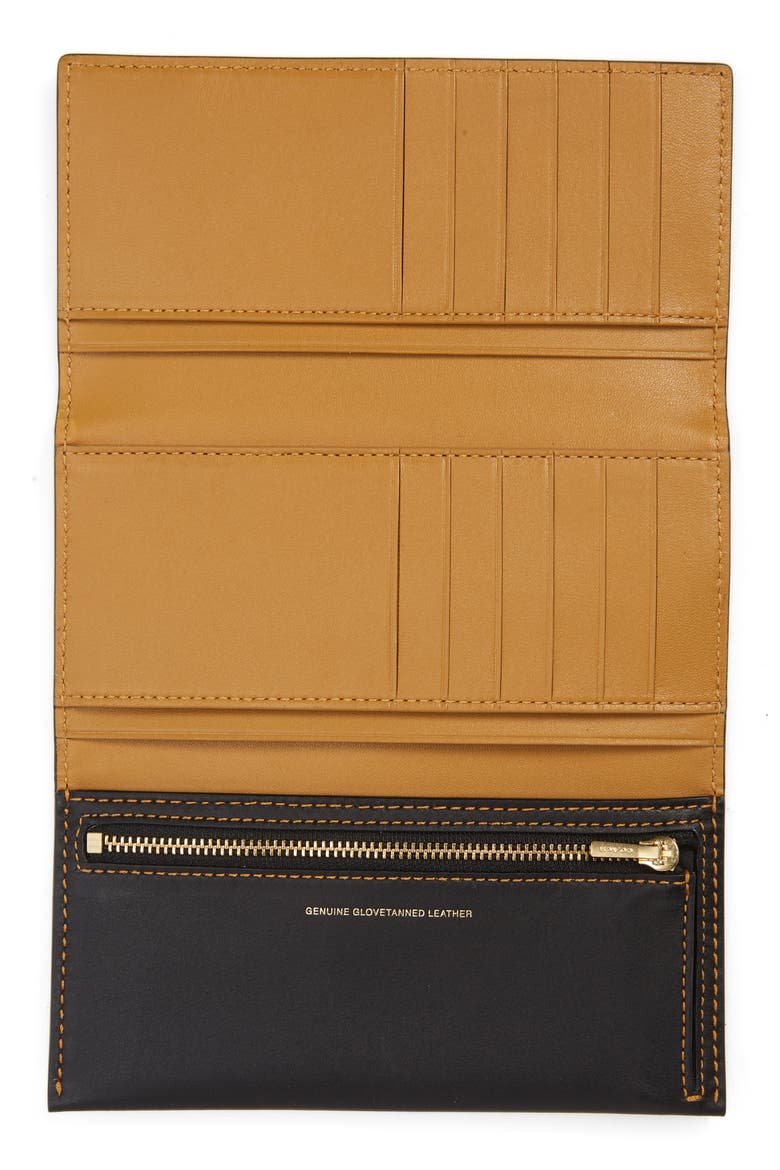 Slim Leather Trifold Wallet, Alternate, color, BLACK