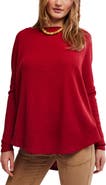 Free People Latte Blue Oversize Thermal Top
