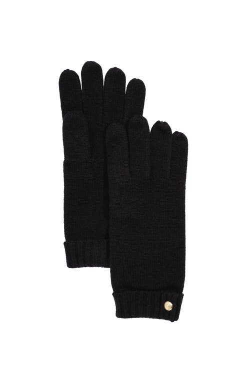 Lauren Ralplh Lauren Crest Knit Glove In Black