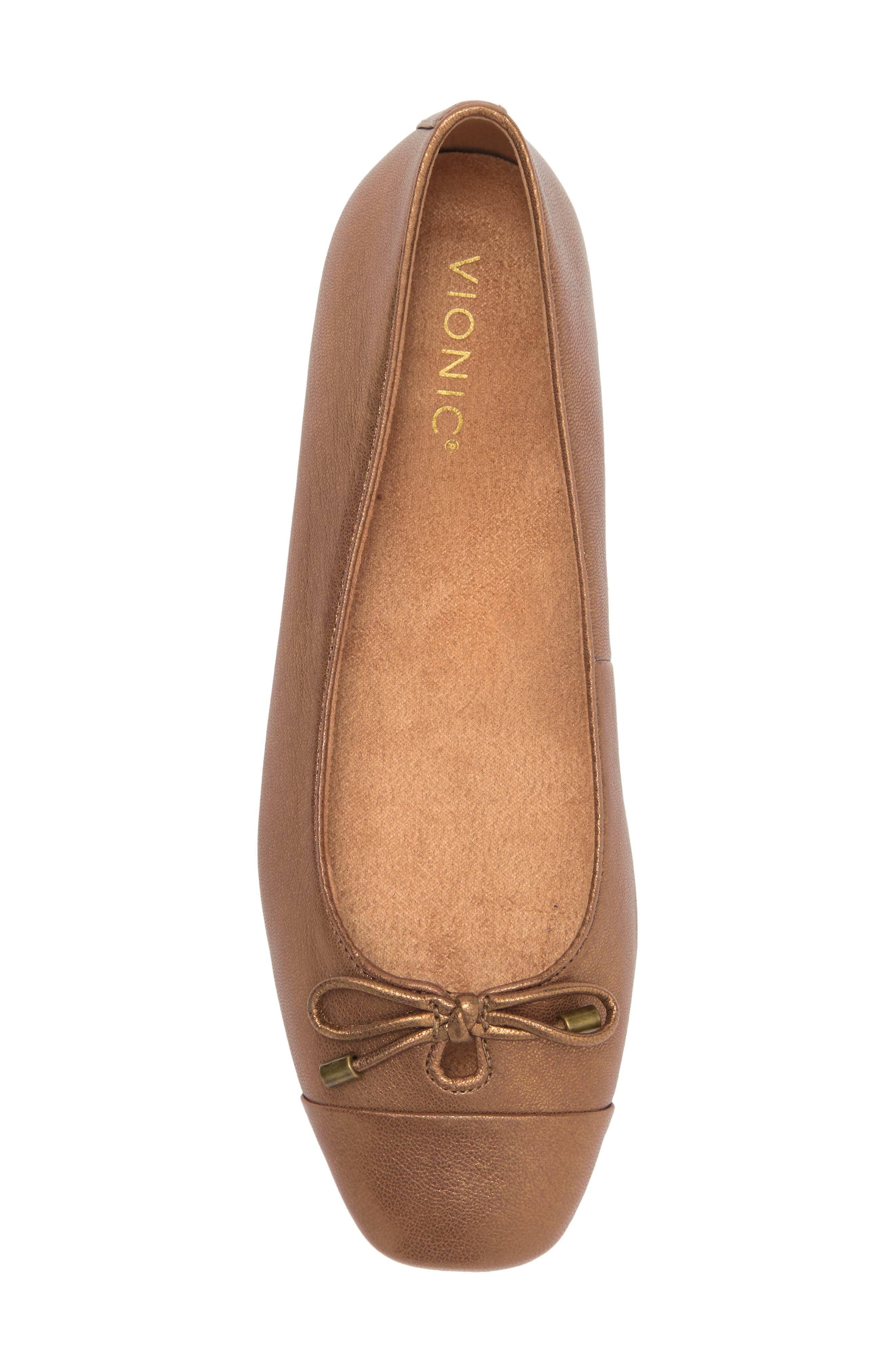 Vionic Klara Cap Toe Flat, Alternate, color, Bronze