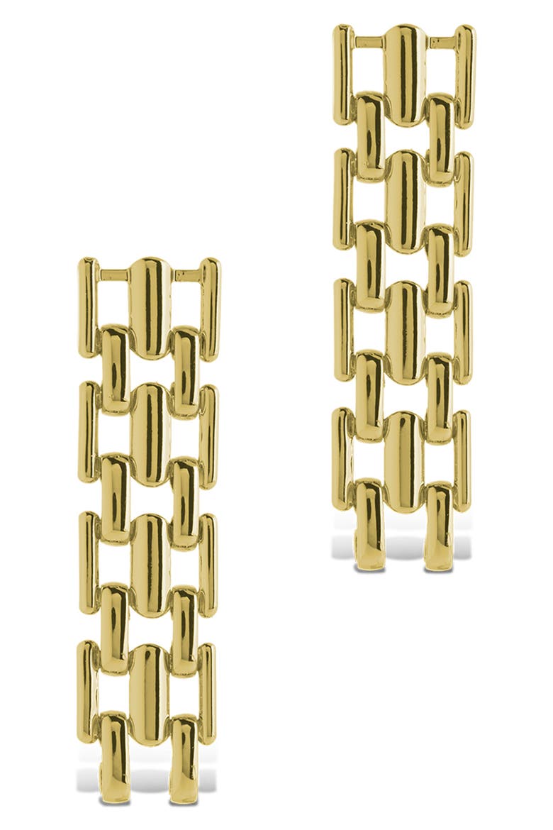 Emily Woven Chain Linear Drop Earrings, Alternate, color, GOLD
