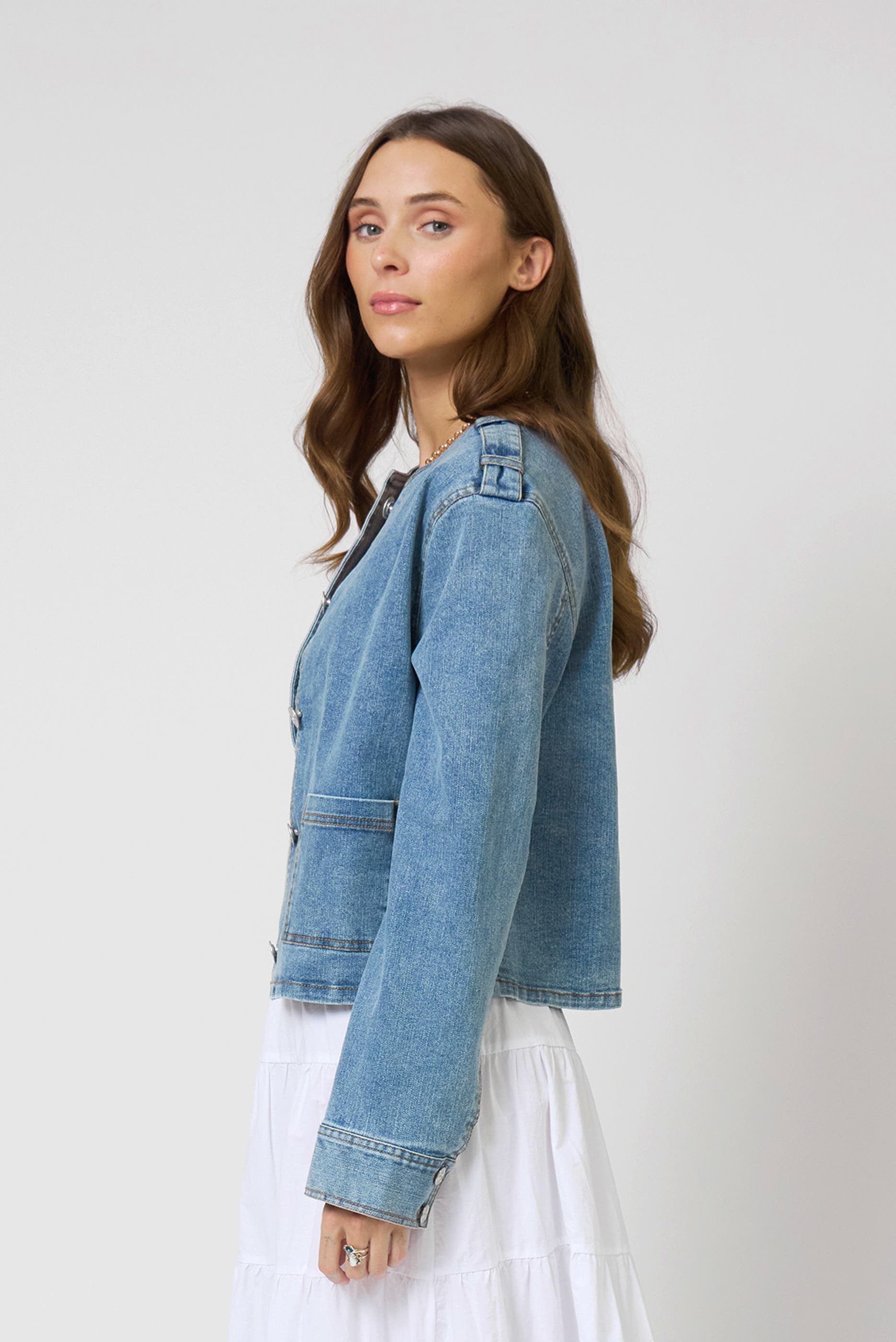 Nevada Collarless Denim Jacket - image 2