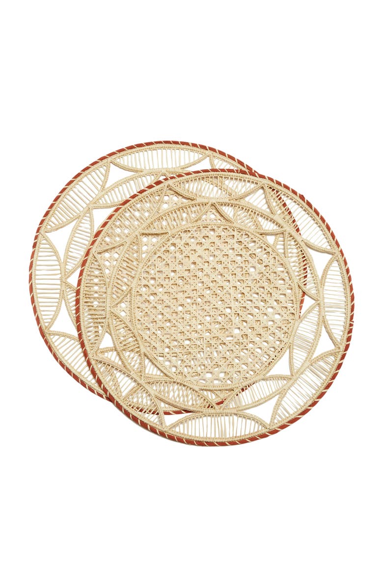 La DoubleJ Raffia Placemats Set Of 2, Main, color, Sol Mattone