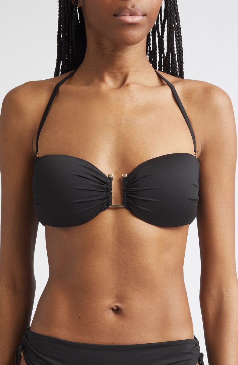 Max Mara Bandeau Bikini Top, Main, color, Black