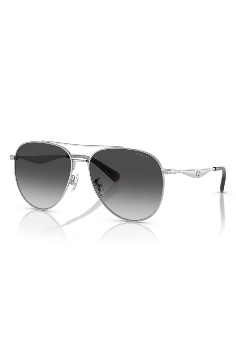 COACH 57mm Gradient Pilot Sunglasses, Alternate, color,