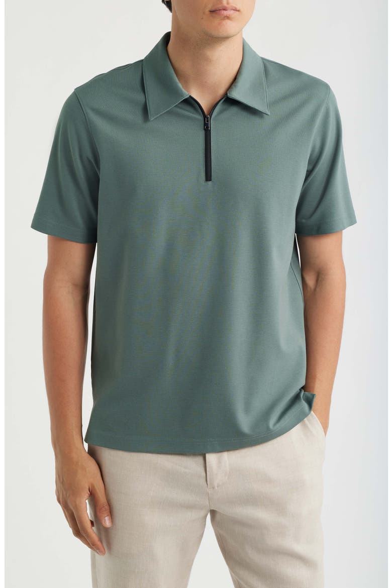 Ryder Quarter Zip Polo, Main, color, LIGHT PINE GROVE - 2QL