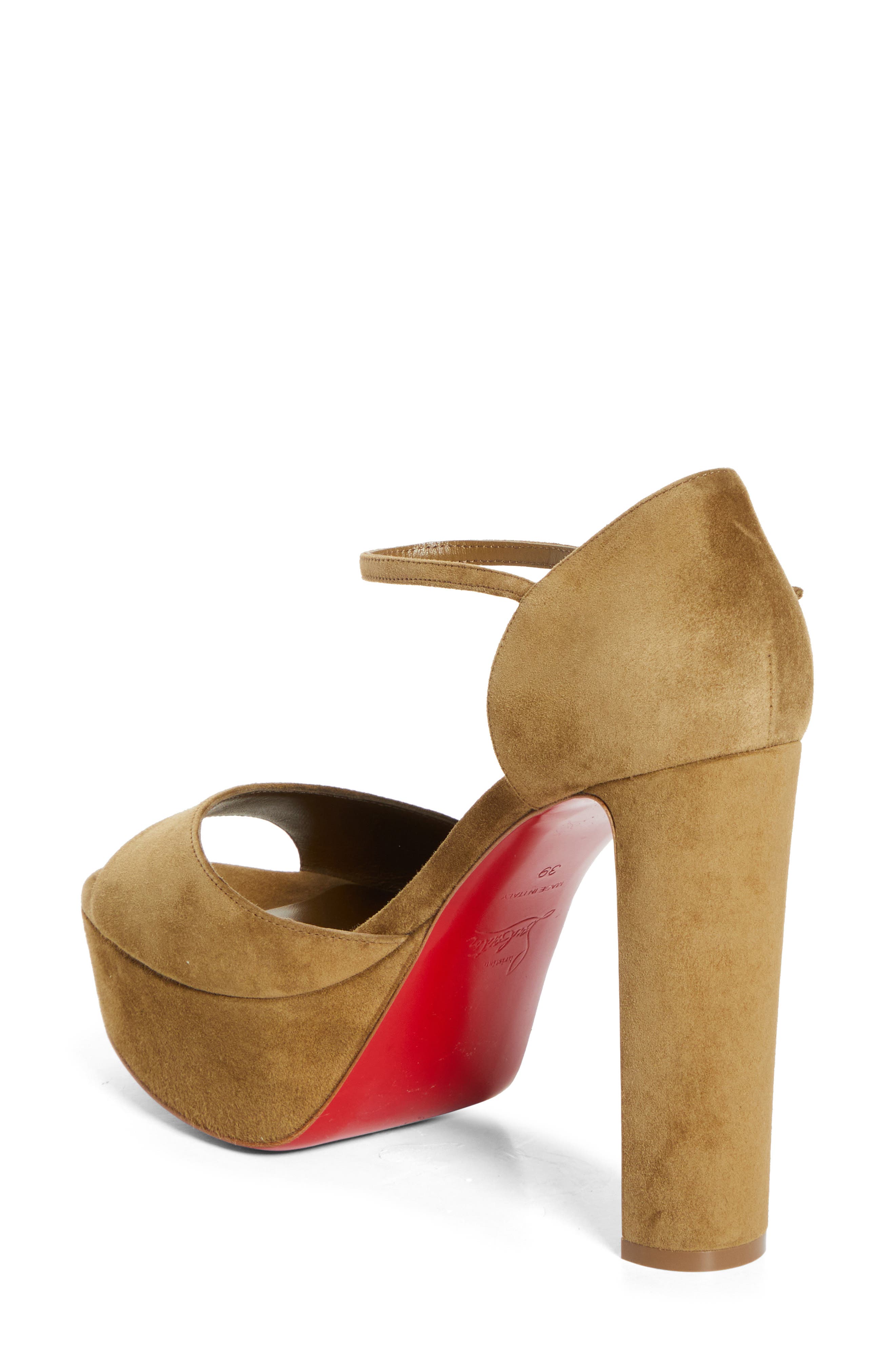 Christian Louboutin Sandaloo Peep-Toe Sandal, Alternate, color, Bronzo/ Bronzo