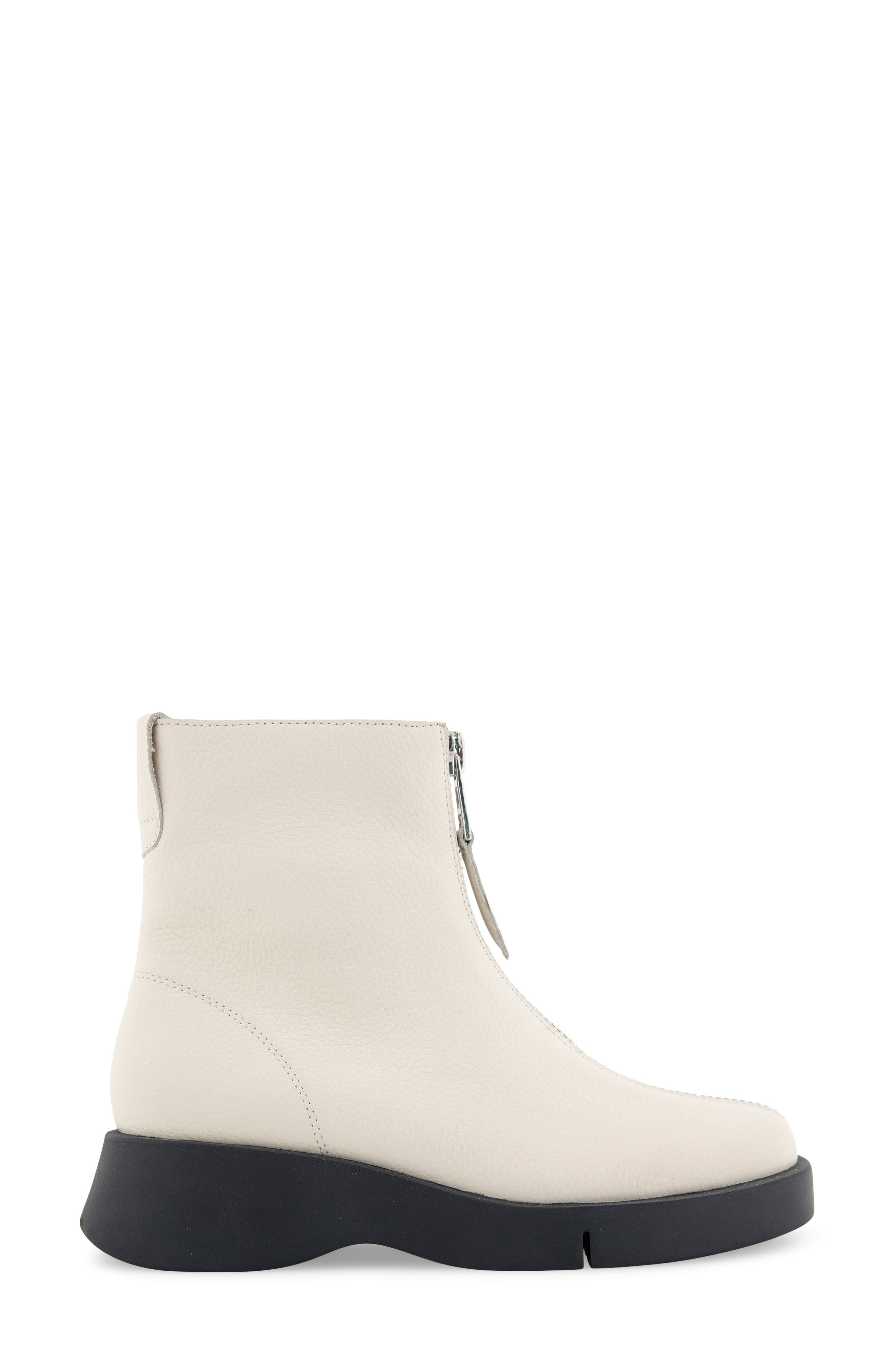 Aerosoles Francis Zip-Up Bootie, Alternate, color, Eggnog Pebbled Leather