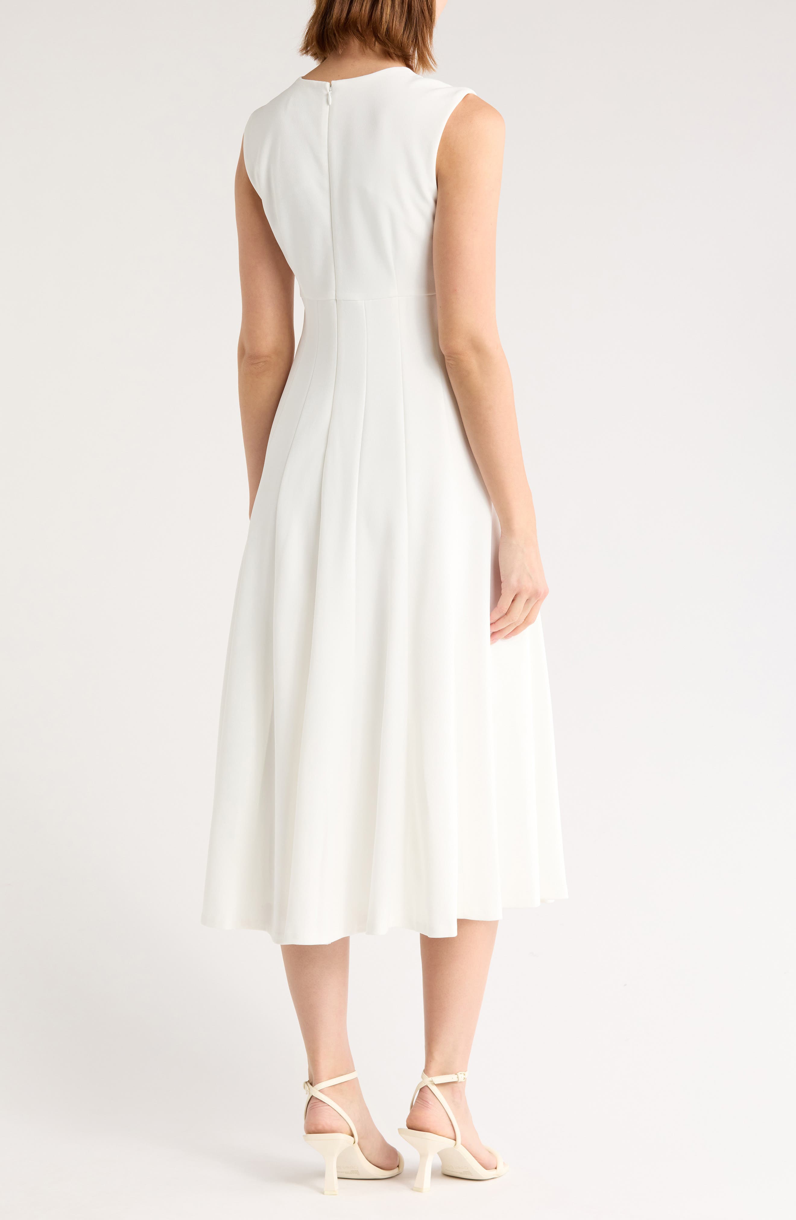 calvin klein scuba crepe a-line dress Fit & Flare - Cream This product meets Nordstrom neckline_Scoop Women's Blazer Dress A Size:2XLarge