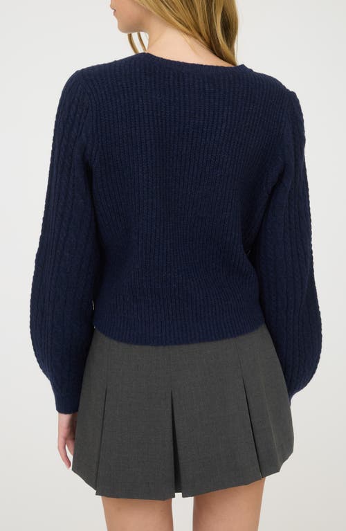 Blu Pepper Ribbon Crewneck Sweater In Blue