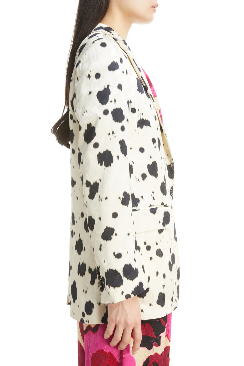 Blanchet Ink Spot Print Single Breasted Blazer, Alternate, color, ECRU
