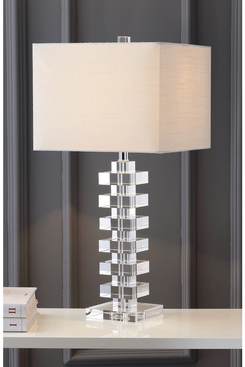 June 28" Crystal LED Table Lamp, Clear, Alternate, color, Clear