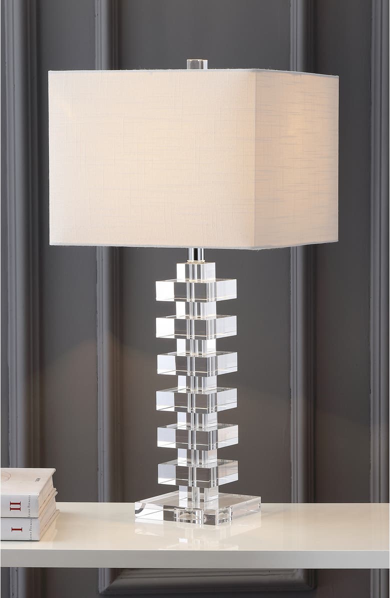 JONATHAN Y June 28" Crystal LED Table Lamp, Clear, Alternate, color, Clear