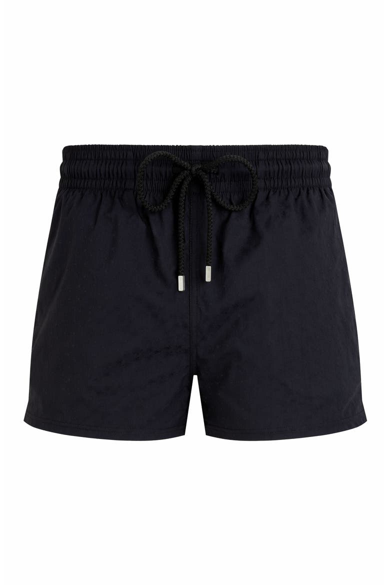Men's Jacquard Turtle Stretch Swim Shorts, Alternate, color, NOIR