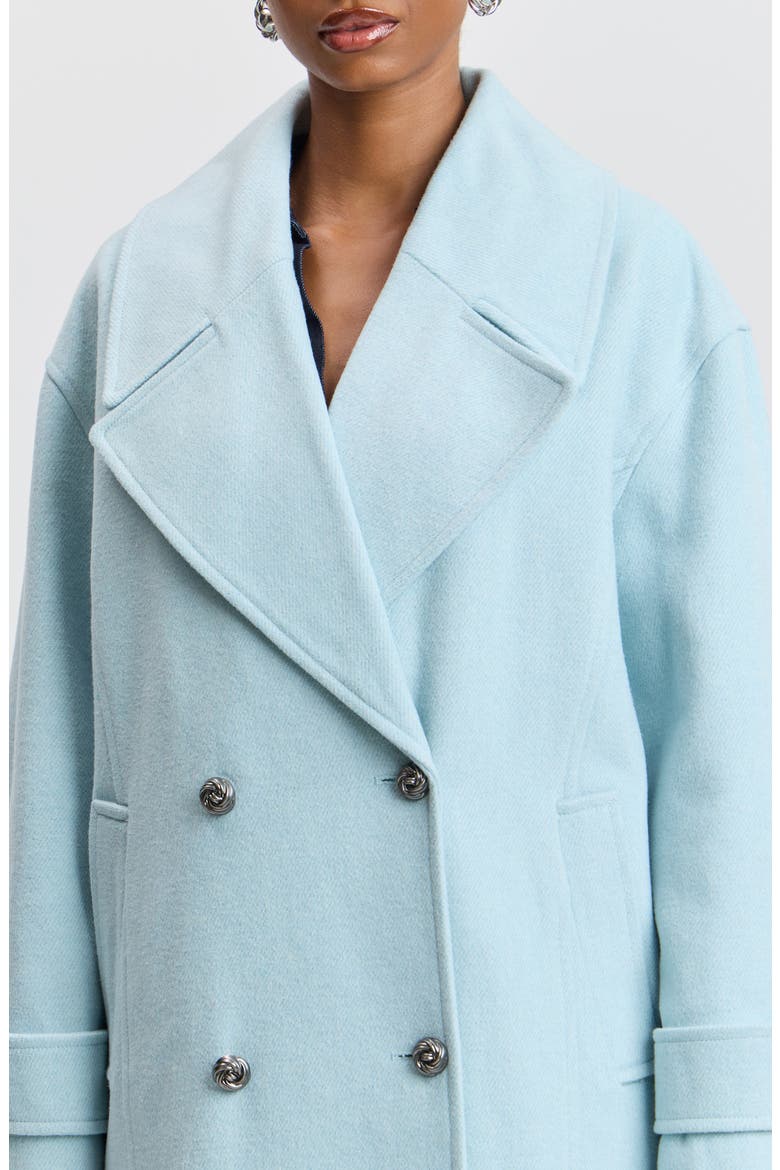 Oversized Double Breasted Cocoon Peacoat, Alternate, color, FROST