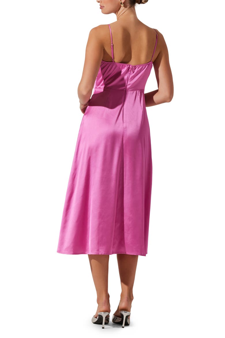 Bustier Satin Dress, Alternate, color, BUBBLEGUM