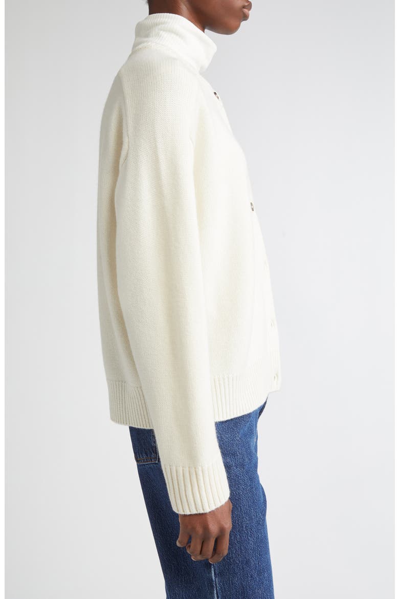 Aidar Crop Wool & Cashmere Crewneck Cardigan, Alternate, color, IVORY