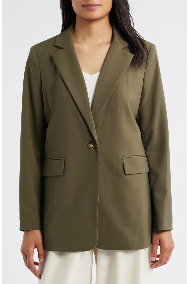 Relaxed One-Button Blazer, Alternate, color, MARTINI OLIVE