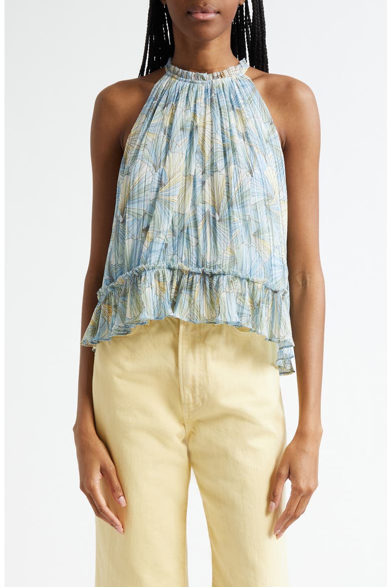 Renee Floral Top, Main, color, POWDER BLUE MULTI