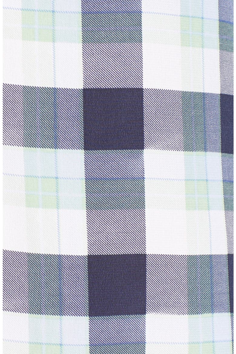 'Adalyn' Plaid Silk Shirt, Alternate, color, BRIGHT WHITE/ PEACOAT