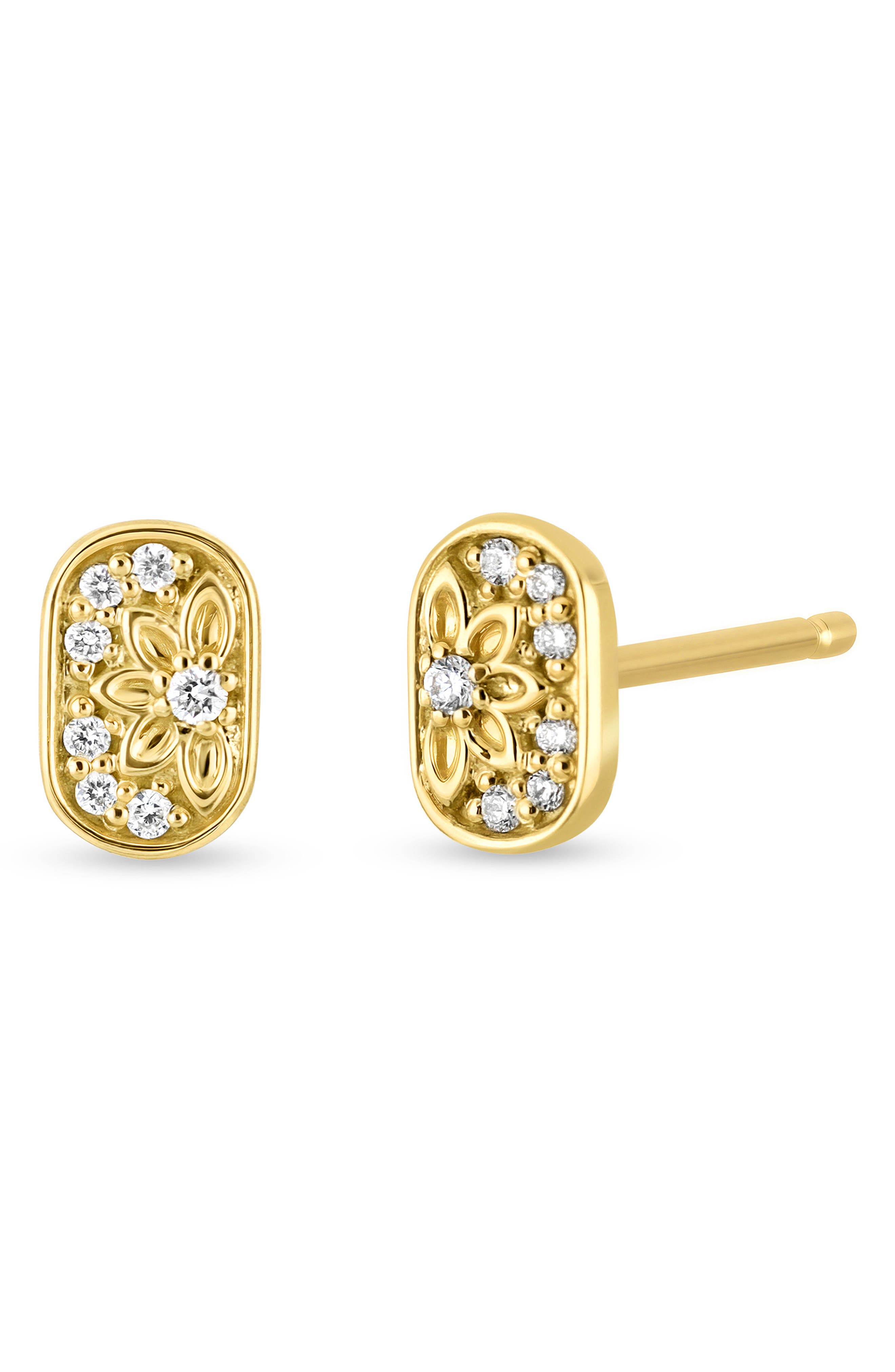 Getty 18k Gold Diamond Stud Earrings