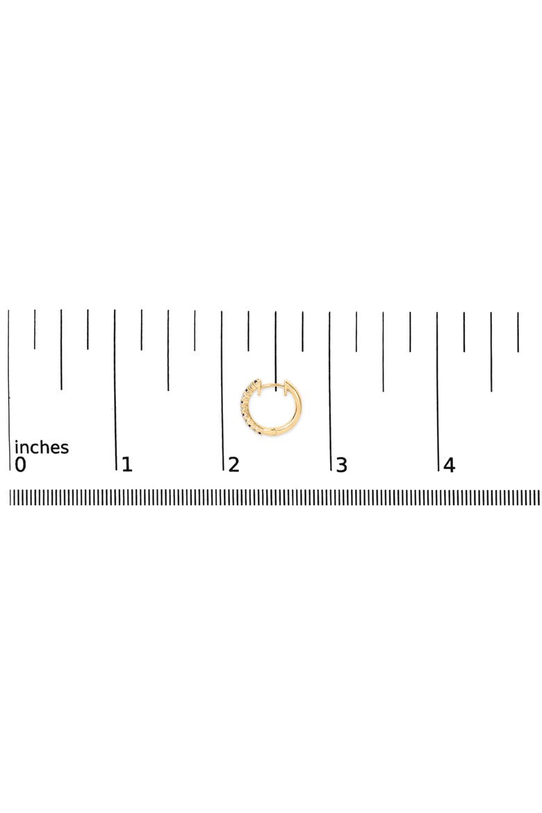 10K Yellow Gold Alternating Blue Sapphire 1/10 Ct Diamond Huggy Hoop Earrings, Alternate, color, Yellow
