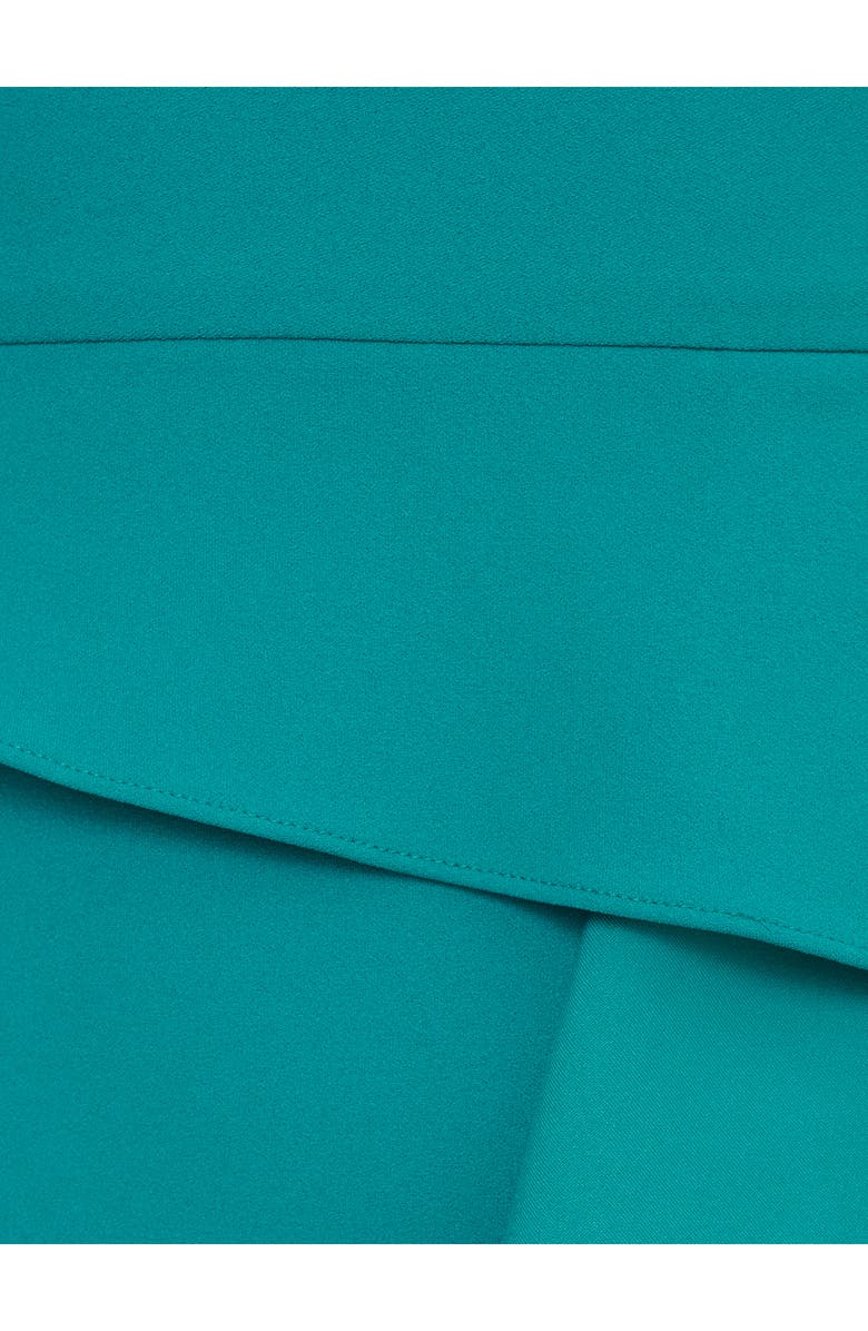 Adrianna Papell Beaded One-Shoulder Crepe Gown, Alternate, color, Teal Lagoon