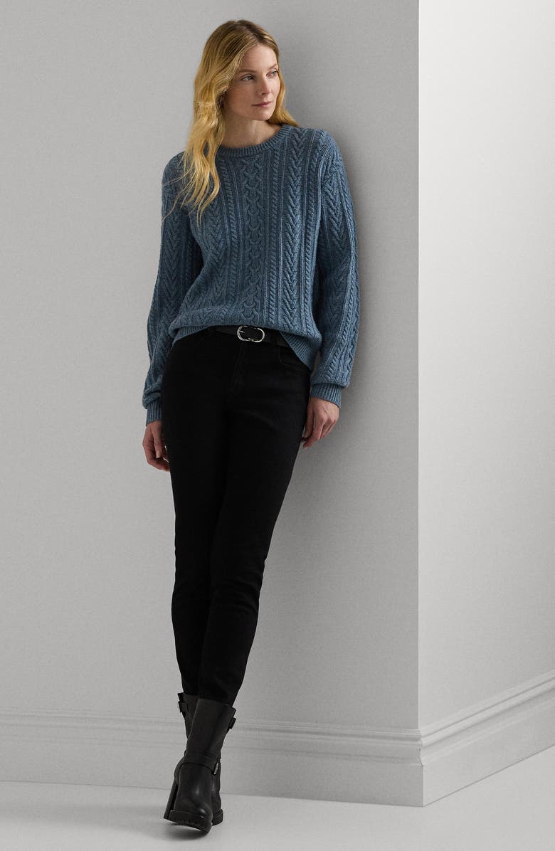Lauren Ralph Lauren Wool & Cashmere Cable Knit Sweater, Alternate, color, 