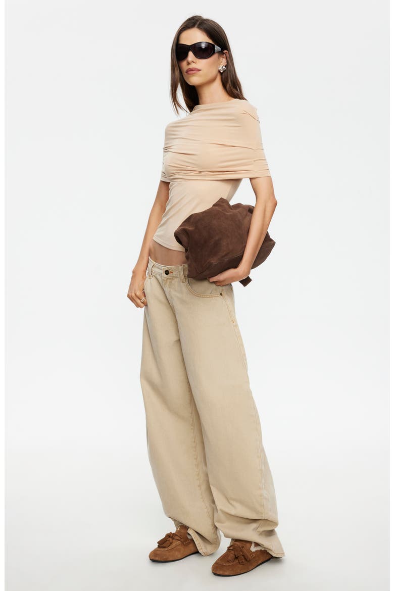 Horsehoe Baggy Jeans, Alternate, color, STONE