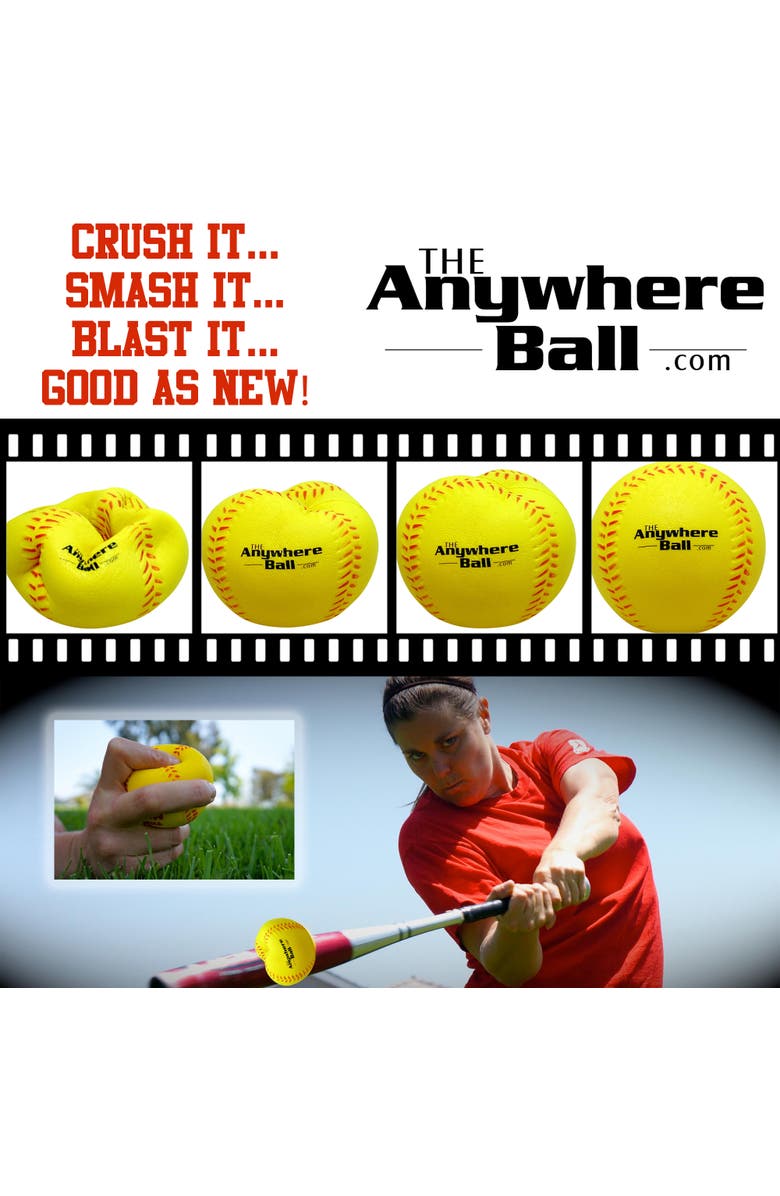Anywhere Sports The Anywhere Ball 6 Pack 3" Yellow Squishy Foam Balls, Alternate, color, Multicolored