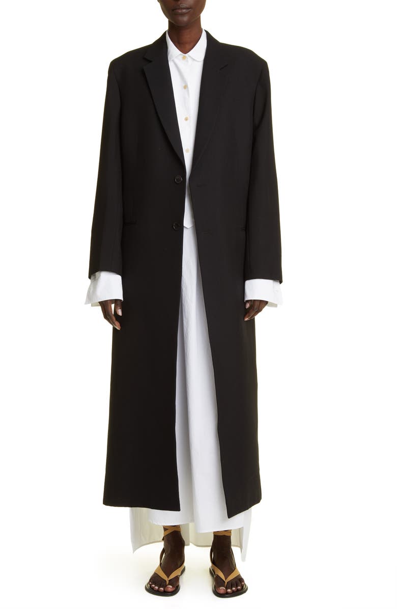 The Row Cheval Virgin Wool & Mohair Coat, Alternate, color,