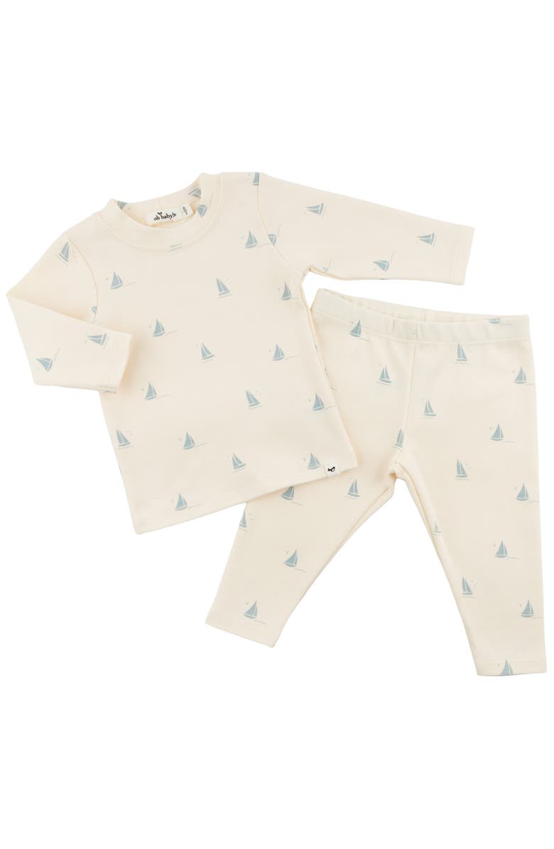 oh baby! Mini Sailboats Two Piece Set, Alternate, color, Milk