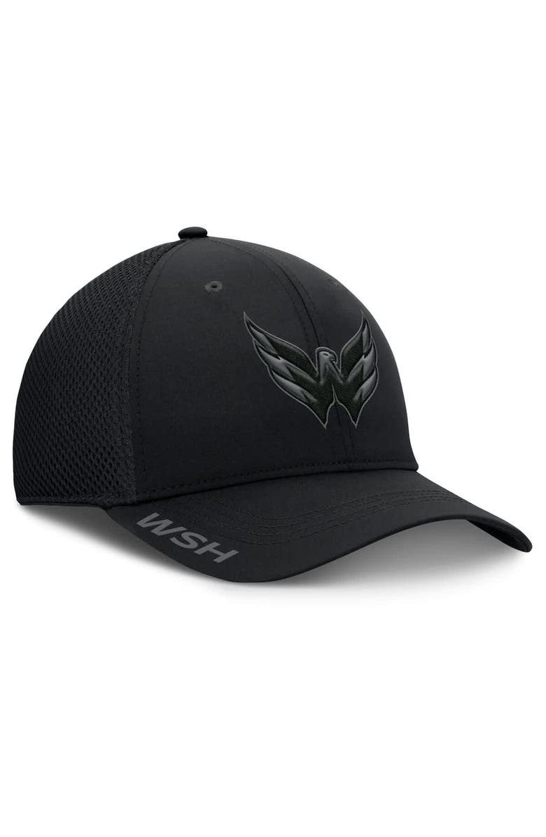 FANATICS Men's Fanatics Black Washington Capitals Authentic Pro Road Flex Hat, Alternate, color, 