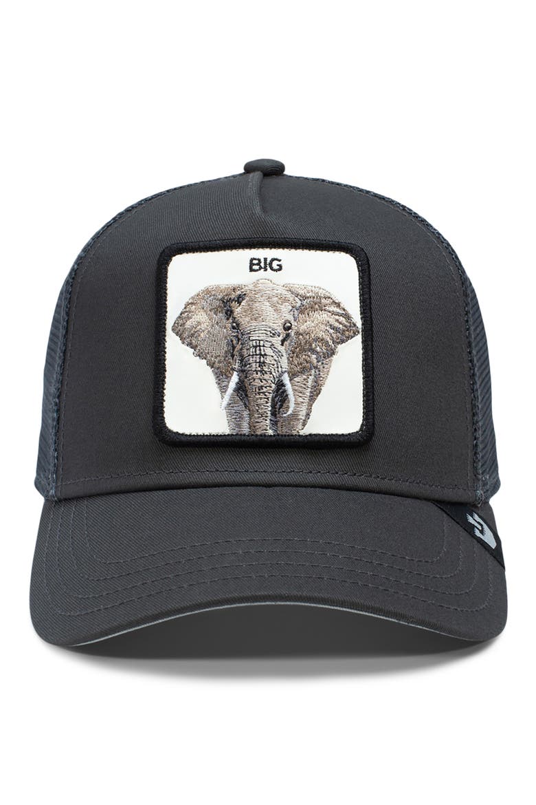 The Big Elephant Snapback Trucker Hat, Alternate, color, CHARCOAL