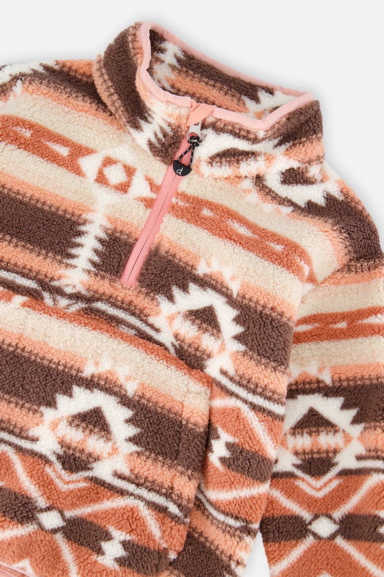 Mid-Season Fleece Half-Zip Kangaroo Pocket Pullover Jacket, Alternate, color, Aztec Pink