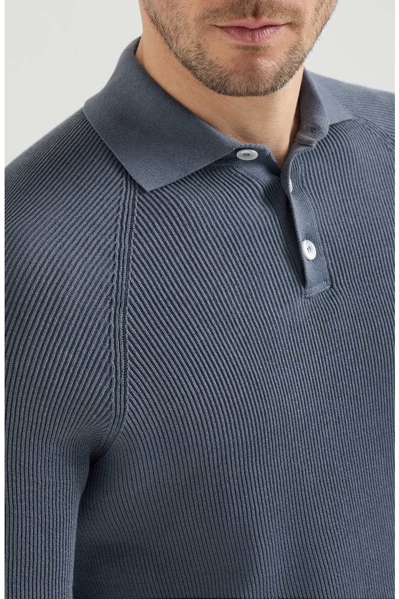 English Rib knit polo, Alternate, color, Lignite Grey