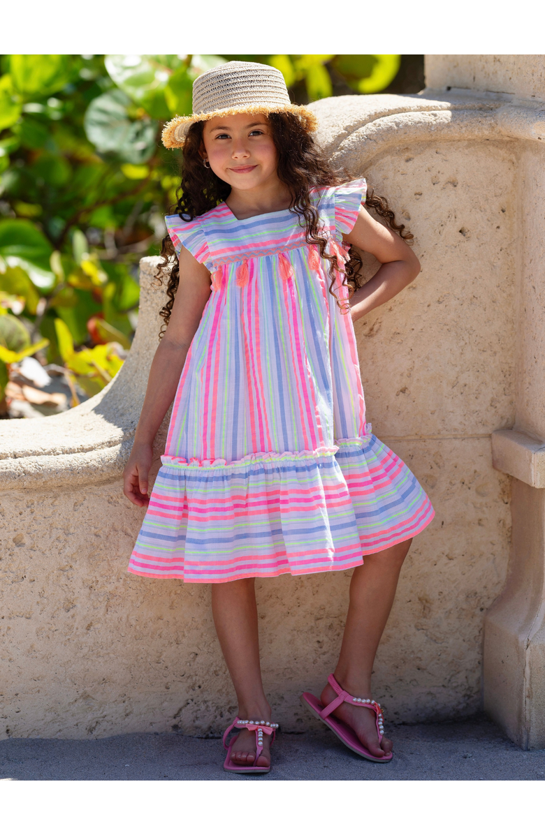 Mia Belle Girls Candy Breeze Tassel Ruffle Dress, Alternate, color, Pink