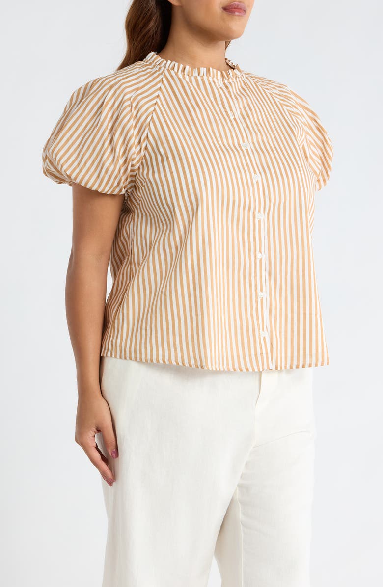 SUGARLIPS Dream State Avy Cotton Button-Up Top, Alternate, color, Taupe Multi