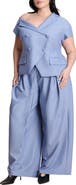 ELOQUII Pleat Detail Trouser With Long Belt