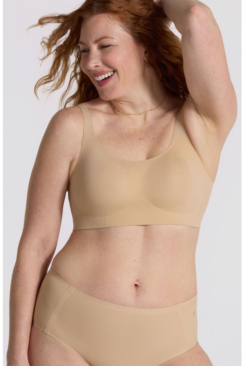 Structured Scoop Shaper Bra, Alternate, color, SAND