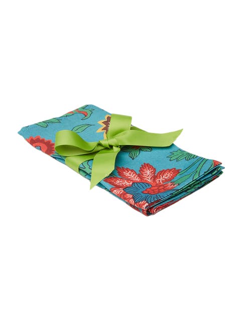 Large Napkins Set Of 2 (45X45) Dragon Flower Turche Turquoise