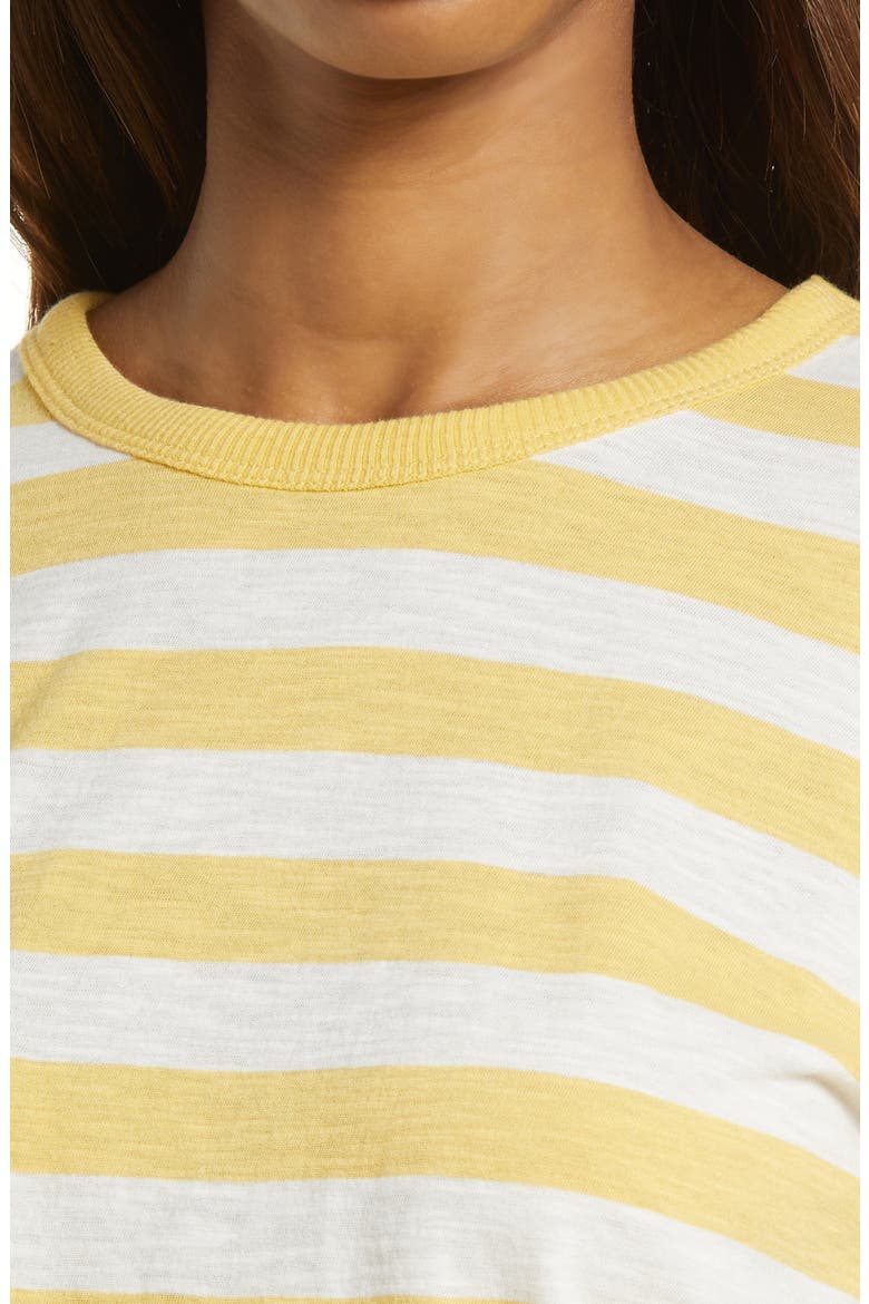 Whisper Cotton Stripe Crewneck T-Shirt, Alternate, color, CHAMOMILE TEA