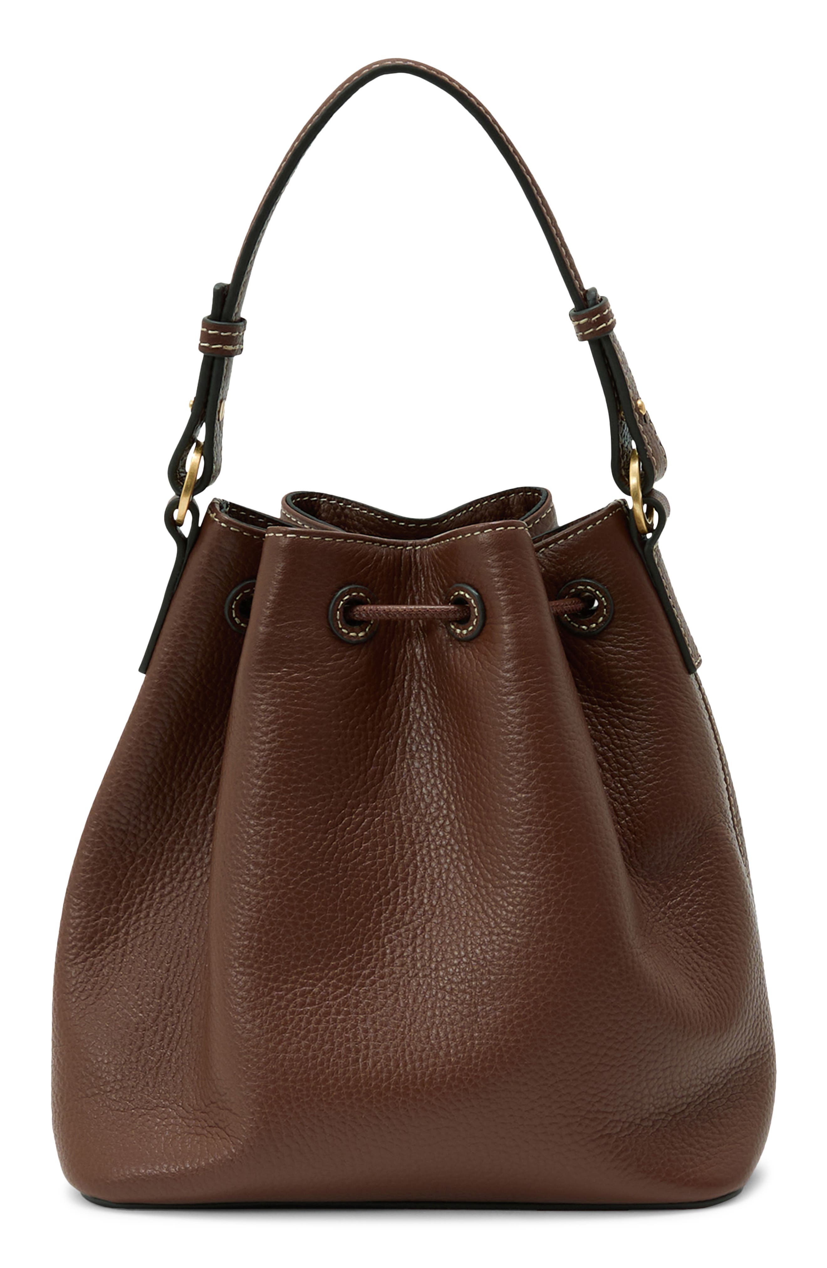Reiss Esther Leather Bucket Bag, Alternate, color, Tan