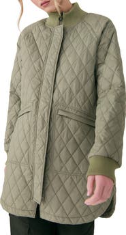Lole Quilted Water Repellent Nylon Bomber Jacket
