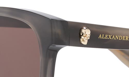 Alexander Mcqueen Mcqueen 54mm Square Sunglasses In Grey Grey Brown