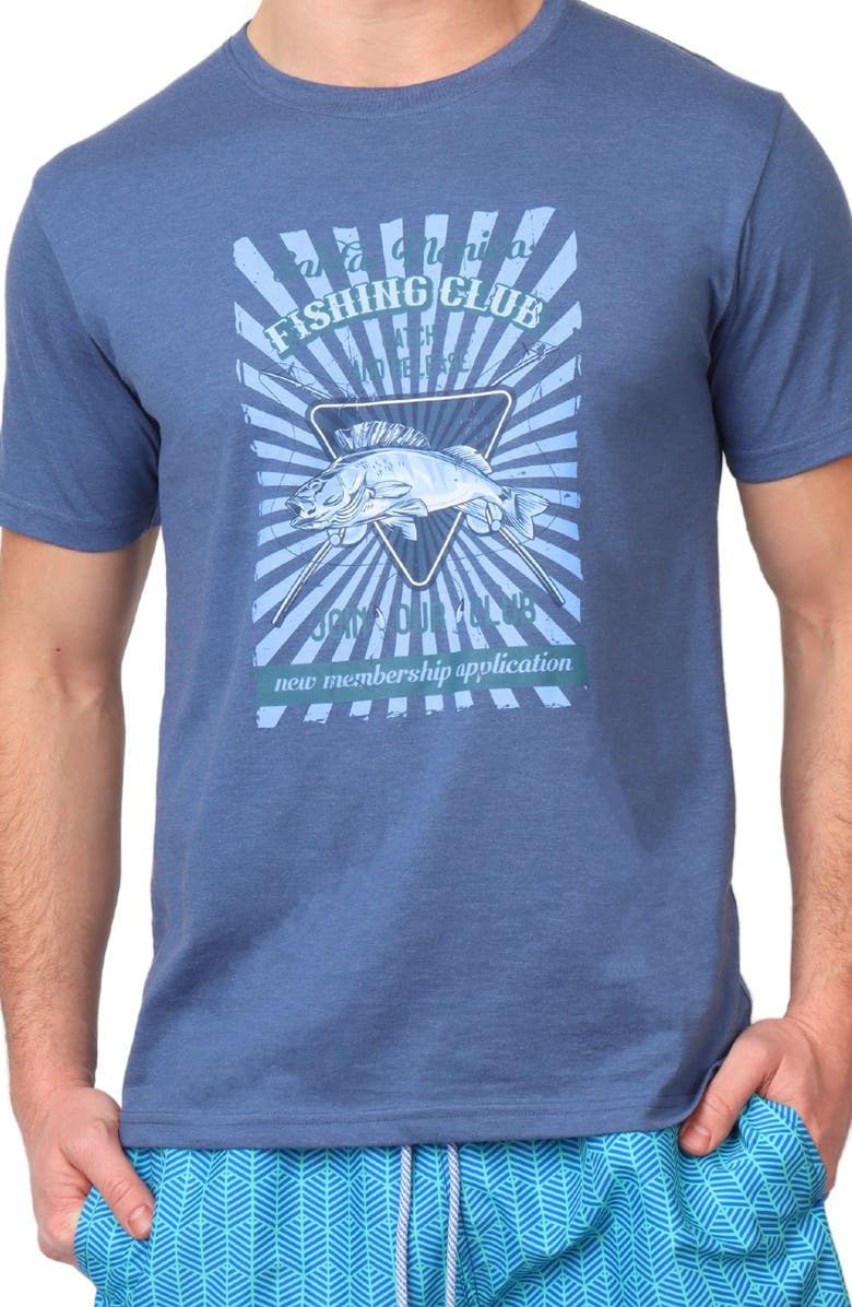 TailorByrd Fishing Club Graphic T-Shirt, Alternate, color, Denim Blue Heather