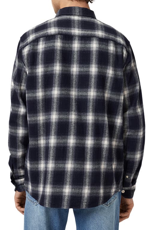 Allsaints Mens Azzurra Blue Haven Checked Cotton Shirt Xl In Blue