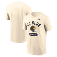 Nike Men's Nike Natural Michigan Wolverines Legacy Arch Helmet T-Shirt