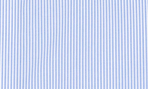 Lorenzo Uomo Trim Fit Thin Vertical Stripe Cotton Oxford Dress Shirt In Light Blue