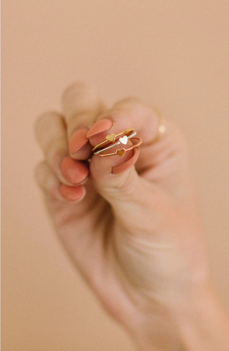 MADE BY MARY Heart Stacking Ring, Alternate, color, Gold Filled